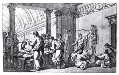 1778年にローマで出版されたPietro Berrettini da Cortona（1596-1669）によるTabulae Anatomicaeの古代の解剖学学校 作： Italian School