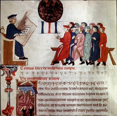 組み立てられた力を持つ男 詳細ミニチュアは、"Breve Populi et Compagniarum Pisani Communis"（ピサ市の法令）1300-1308 Pisa archivio di statoより引用。 作： Italian School