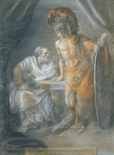 ソクラテスによって懲戒されたアルシビデス、1780年頃 作： Italian School