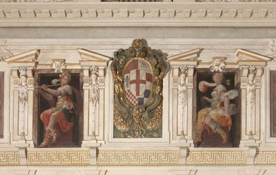 寓意的な人物とマリノ家の紋章 作： Italian School