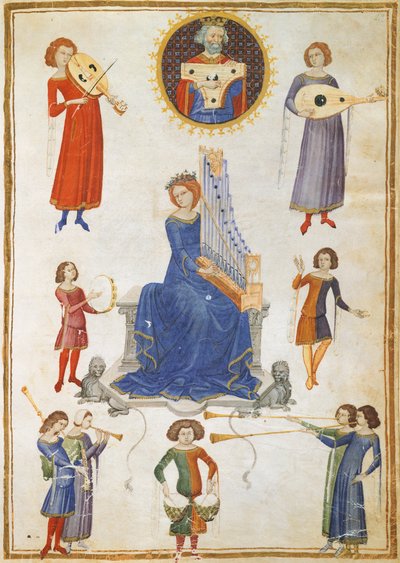 音楽のアレゴリー、手稿V A folio 27 from The Music Institute by Severin Boezio 作： Italian School