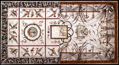 ネオクラシック様式の天井の代替デザイン、1800年頃（紙にペンとインク、水彩画） 作： Italian School