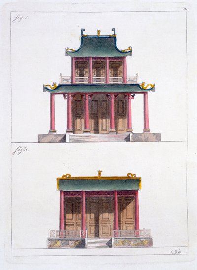 広州の正面にあるKe Koo Fuのアーチ道、c.1820s-30s 作： Italian School