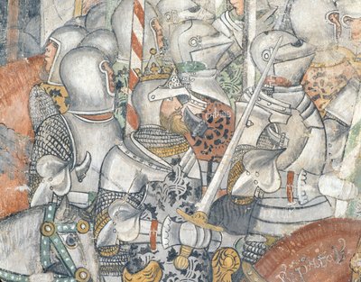 軍隊、戦闘シーンの詳細 (フレスコ画) 作： Italian School