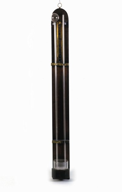 エヴァンゲリスタ・トリチェリ(1608-1647)による気圧計(水銀管)。科学技術博物館。ミラノ 作： Italian School