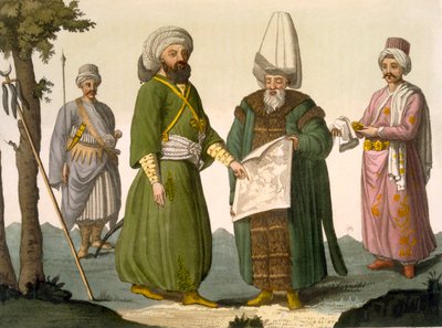 バシア（軍事司令官）バシアのバトルドレス、バスシアのボディガードとページ、パートIII、国の歴史のボリュームIのプレート18、DKボナッティ（アクアチント）の彫刻 作： Italian School
