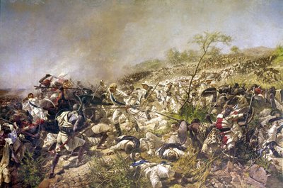 ドガリの戦い：1887年2月、エリトリアのイタリア。 作： Italian School