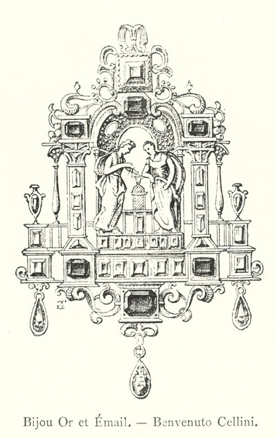 金とエナメルの宝石、ベンヴェヌート・チェッリーニ（彫金 作： Italian School