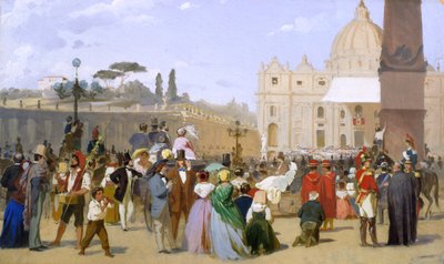 聖ペテロのバルコニーからのピオ9世の祝福、1846-78年頃 作： Italian School