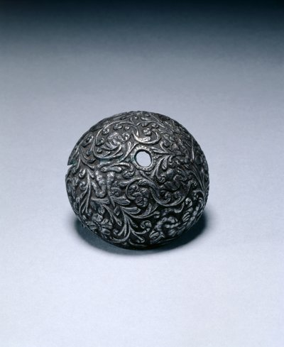 フリントロック式ピストルのバットキャップ、c.1650-60（鋼） 作： Italian School