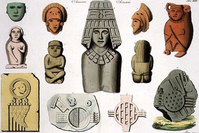 中央アメリカの古代遺跡、「The History of the Nations」よりプレート46（アクアチント） 作： Italian School