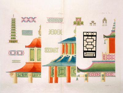 中国の塔のデザイン 作： Italian School