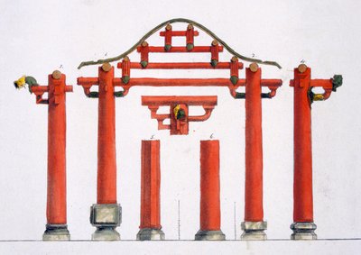 中国の木造建築の特徴、1820年代から30年代 作： Italian School