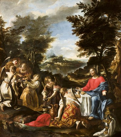 天使が仕えたキリスト、1650〜1700年頃 作： Italian School