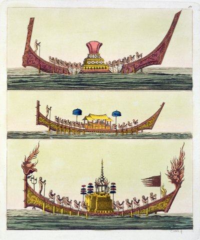コーチン中国船、ジュリオフェラーリオ作のルコスチュームアンシアンエモデルヌのイラスト、c.1820s-30sを発行 作： Italian School