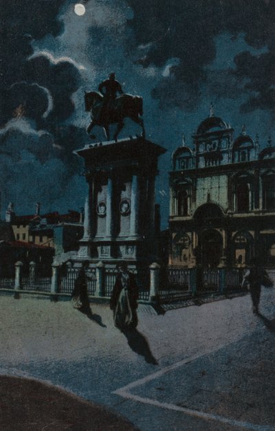 コッレオーニ記念碑、ヴェネツィア（カラーリトグラフ） 作： Italian School