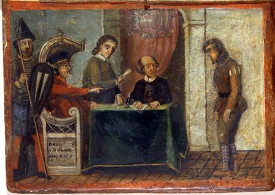 裁判官と市の代表者の前での市民の有罪判決 1273年シエナの国立アーカイブ 作： Italian School