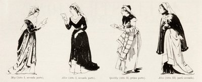 1893年2月19日XX、N。8、N. 8、LIllustrazione Italianaからのヴェルディ作のオペラFalstaffの衣装 作： Italian School