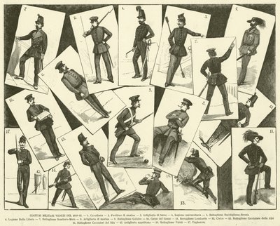 1848-49年のヴェネツィアの軍服（エングレービング 作： Italian School