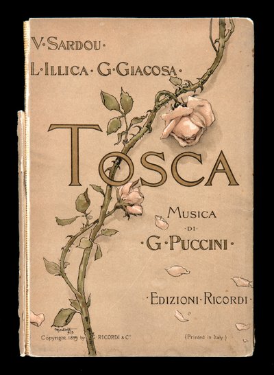 表紙は、ジャコモ・プッチーニ作「トスカ」のLibretto della Tosca, Edizione Ricordi, Italy。 作： Italian School