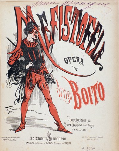 Arrigo（Enrico）BoitoによるMefistofeleオペラの楽譜の表紙 作： Italian School