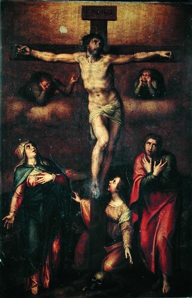 Crucifixion（油彩・キャンバス 作： Italian School