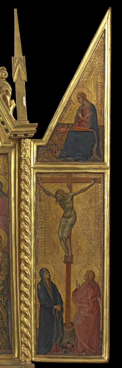 受胎告知の聖母によるはりつけ-上（右パネル）、c.1330-70（パネル上のテンペラ） 作： Italian School