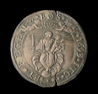 ジュネーブ共和国の通貨。銀製でECU幅。直径61mm。1693年。ゲネス共和国新旧対照表（Inv, M7097 作： Italian School