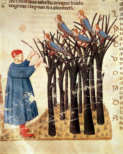 ダンテと魂が鳥に変わった、ダンテ・アリギエーリによる神の喜劇（1265-1321） 作： Italian School