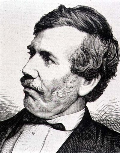 デイヴィッド・リヴィングストン（1813-73） スコットランドの宣教師、アフリカ探検家（エングレーヴィング 作： Italian School