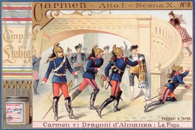 第1幕の装飾、カルメンのシーンiジョルジュビゼー（1840〜1875年） 作： Italian School