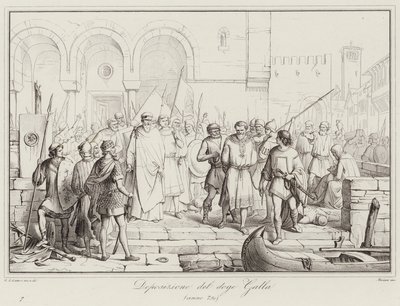 ドージェ・ガッラの退位 750年（エングレービング 作： Italian School
