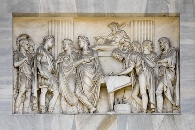 イタリア、ミラノ、平和のアーチの詳細（大理石 作： Italian School