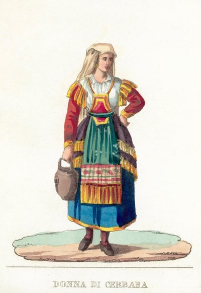 Donna Di Cerbara（彩色済み彫刻 作： Italian School