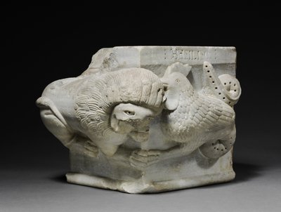 ライオンとバジリスクとの関わりのある首都、1175-1200 作： Italian School
