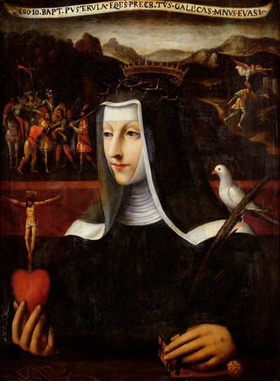 シエナの聖カタリナ（1347-80）に捧げられたEx Voto（パネルに油彩） 作： Italian School