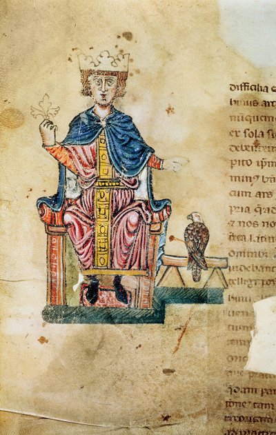 SveviaのAPC 2、鳥との狩猟のイラストアート、c.1220-50 作： Italian School