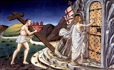 Fol.125va 彼の死後、キリストは正しき人々の魂を楽園へと導くために向きを変える (vellum) 作： Italian School