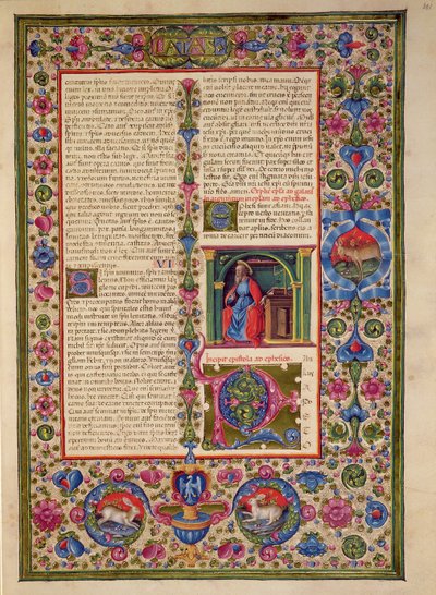 Fol.201r 聖パウロからエペソ人への手紙、Borso d