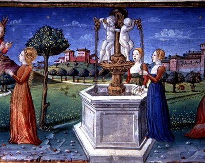 Fol.34v The Archangel Raphael Visit Mary (vellum) 作： Italian School