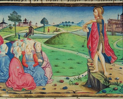 Fol.44r 洗礼者聖ヨハネの説教と洗礼 (ベラム) 作： Italian School