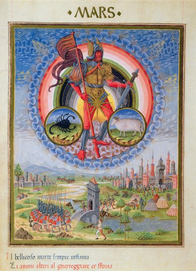 Fol.7v The Planet Mars、「De Sphaera」より 作： Italian School
