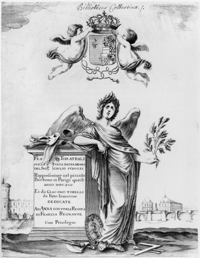 1645年にパリのプチブルボン劇場で行われたラフィンタパッツァのフェステ劇場の前奏曲 作： Italian School