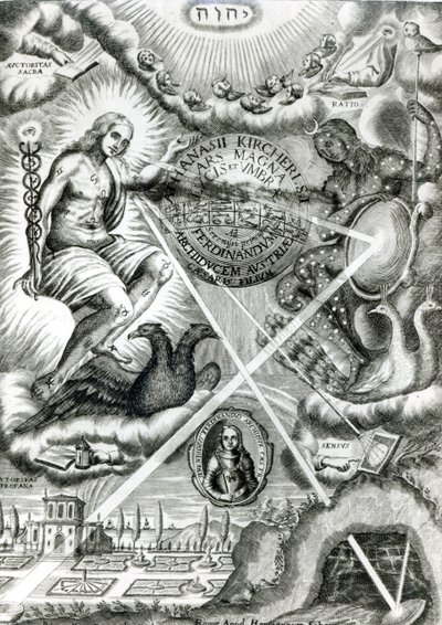 アタナシウスキルヒャー作（1601-80）、光、影の偉大な芸術作品、ローマ、1646 作： Italian School