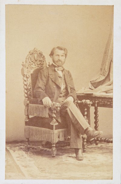 ジュゼッペ・ヴェルディ（1813-1901）c.1860（セピア写真） 作： Italian School