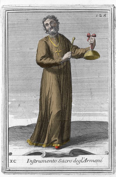 聖なるアルメニアの楽器：鐘に似た楽器。イエズス会のフィリッポ・ボナンニ（1658-1723）が1725年に作成した楽器の研究書「Gabinetto Armonico pieno d