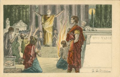ヘンリク・シエンキェヴィッチの小説『Quo Vadis』の挿絵（カラーリトグラフ） 作： イタリア語学校