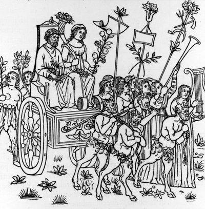 フランチェスコ・コロンナ作「ヒプネロトマキア・ポリフィリ」のイラスト、1499年に初版（木版画） 作： Italian School