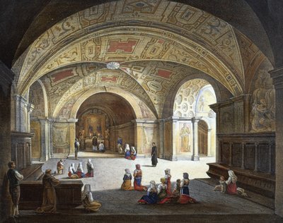 インテリア、モンテカッシーノ修道院 作： Italian School
