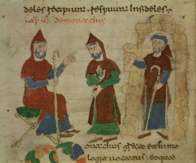 モーレス（c.780-856）1023による宇宙からのベネディクト会の修道士の叙述 作： Italian School